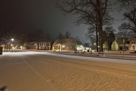 Lübtheen Morgens im Schnee.